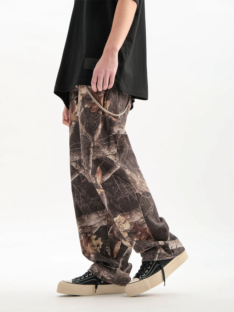 SQQZ PROJECT Yuru Trend Dead Tree Pattern Casual Pants 