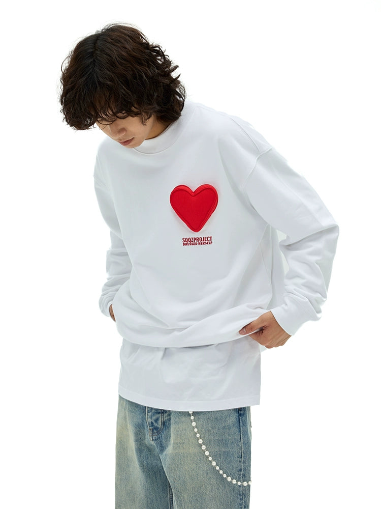 SQQZ PROJECT 3D Cotton Round Neck Long Sleeve Sweater