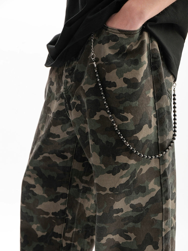 SQQZ PROJECT Vintage Straight Camouflage Denim Pants