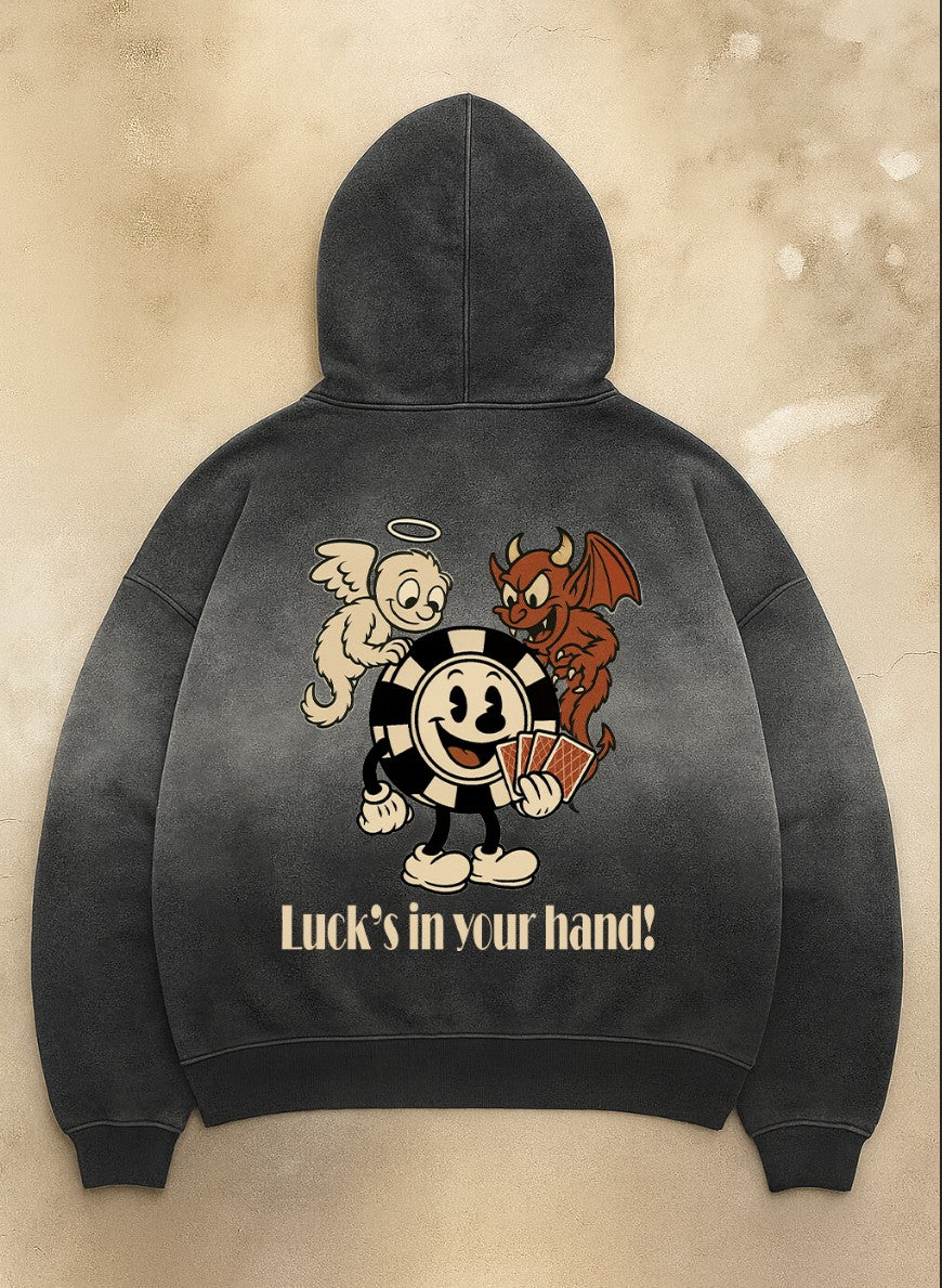 Luck's in your hand! レトロフーディ【O001】